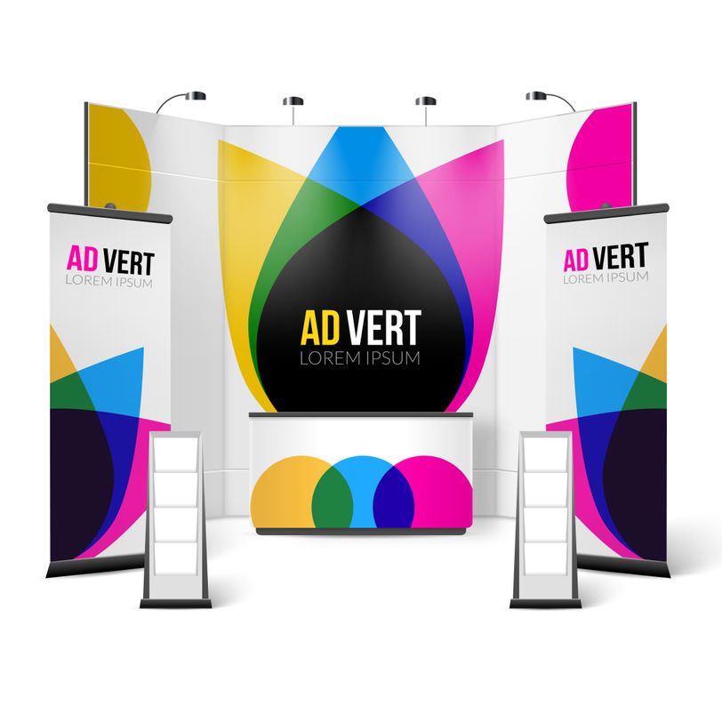 Complete branded booth setup for events and tradeshows