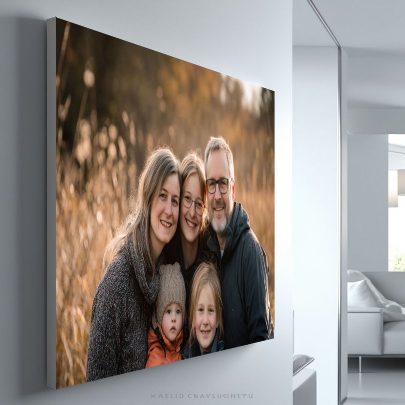 Family photo printed on canvas