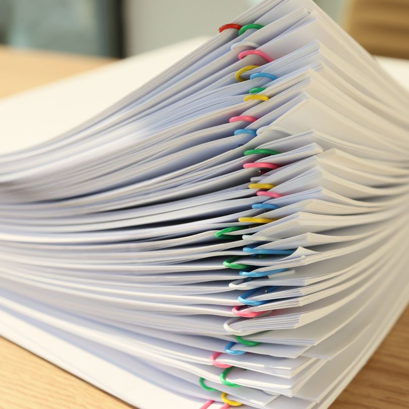 Stack of documents
      copied and printed